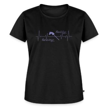 hobby horsing herzlinie - Frauen Premium Bio T-Shirt - Schwarz - Vorne - Selfina (174cm)