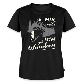 Mir reichts ich geh wandern - Frauen Premium Bio T-Shirt - Schwarz - Vorne - Selfina (174cm)