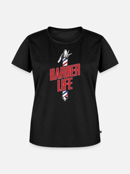 Barber Barbershop Barbier Bart - Frauen Premium Bio T-Shirt - Schwarz