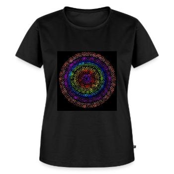 Concentric rainbow dot circles - Women's Premium Organic T-shirt - black - Front - Selfina (174cm)