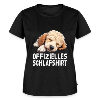 Offizieles Schlafshirt Pudel - Frauen Premium Bio T-Shirt - Schwarz - Vorne - Selfina (174cm)