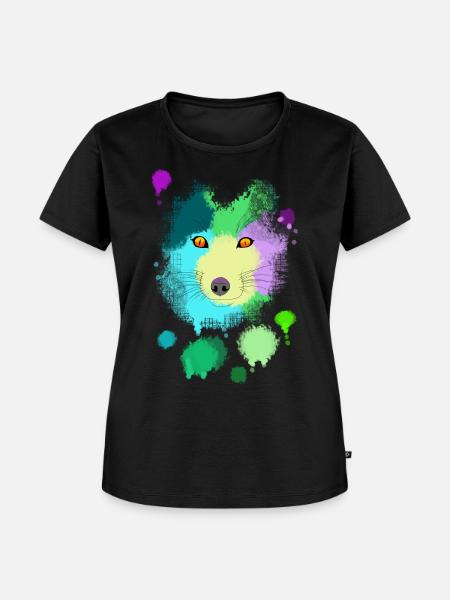 Fox-Splash - Frauen Premium Bio T-Shirt - Schwarz
