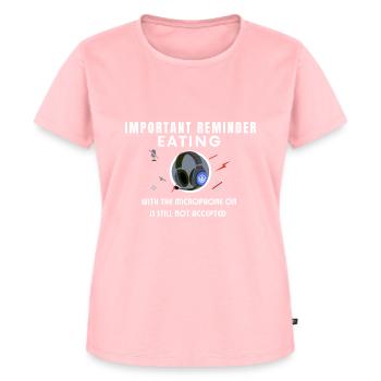 Essen mit eingeschaltetem Mikrofon - Frauen Premium Bio T-Shirt - Rosa - Vorne - AI Model Female 172 dark (172cm)