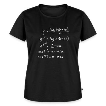 Mathe Gleichung Weihnachten - Frauen Premium Bio T-Shirt - Schwarz - Vorne - Selfina (174cm)