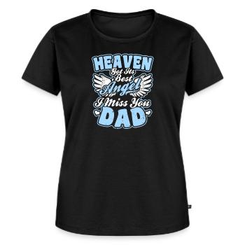 RIP Dad Heaven hat sein bestes Engelsgeschenk bekommen - Frauen Premium Bio T-Shirt - Schwarz - Vorne - Selfina (174cm)