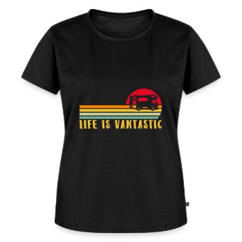 Motorhome RV Camping Life Is - Frauen Premium Bio T-Shirt - Schwarz - Vorne - Selfina (174cm)