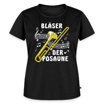 BLÄSER DER POSAUNE - Frauen Premium Bio T-Shirt - Schwarz - Vorne - Selfina (174cm)
