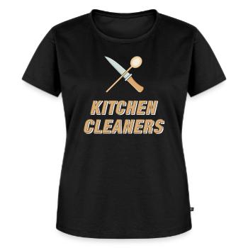KITCHEN CLEANERS - Frauen Premium Bio T-Shirt - Schwarz - Vorne - Selfina (174cm)