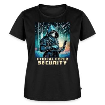 Ethical Cyber Security - Women's Premium Organic T-shirt - black - Front - Selfina (174cm)