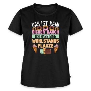 Ernährung dicker Bauch Wohlstandsplauze - Frauen Premium Bio T-Shirt - Schwarz - Vorne - Selfina (174cm)
