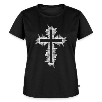 Jésus église religion croix - T-shirt Premium bio Femme - noir - Devant - Selfina (174cm)