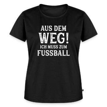 Fussball Lustiger Spruch - Frauen Premium Bio T-Shirt - Schwarz - Vorne - Selfina (174cm)