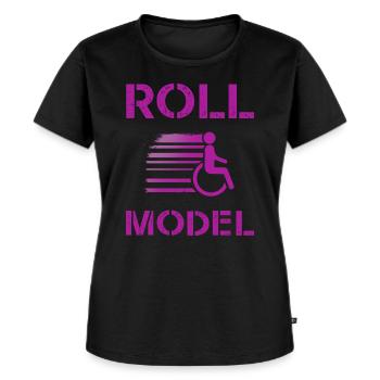Roll Model Disability Awareness PWD Wheelchair - Women's Premium Organic T-shirt - black - Front - Selfina (174cm)