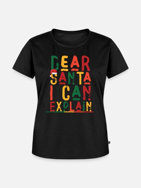Dear Santa I Can Explain - Frauen Premium Bio T-Shirt - Schwarz
