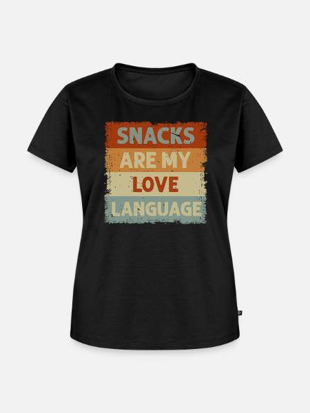 Snacks sind meine Liebessprache - Frauen Premium Bio T-Shirt - Schwarz