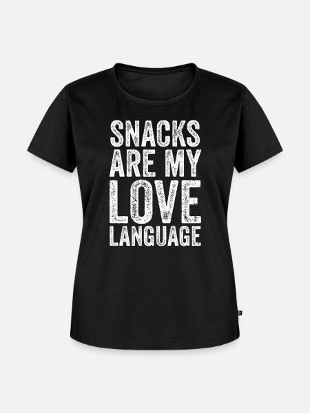 Snacks sind meine Liebessprache - Frauen Premium Bio T-Shirt - Schwarz