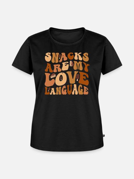 Snacks sind meine Liebessprache - Frauen Premium Bio T-Shirt - Schwarz