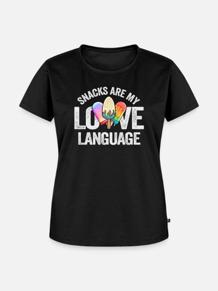 Snacks sind meine Liebessprache - Frauen Premium Bio T-Shirt - Schwarz