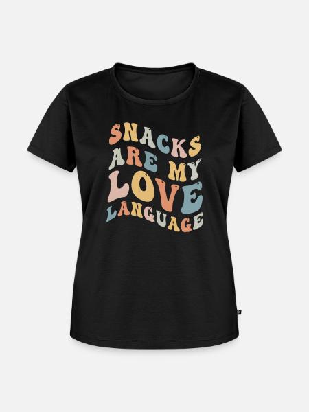 Snacks sind meine Liebessprache - Frauen Premium Bio T-Shirt - Schwarz