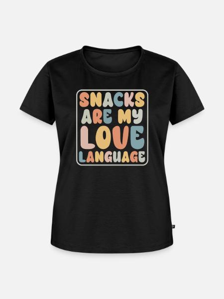 Snacks sind meine Liebessprache - Frauen Premium Bio T-Shirt - Schwarz