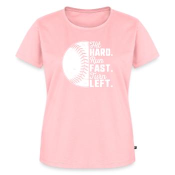 Hit Hard Run Fast Turn Left Baseball Baseball Player - Women's Premium Organic T-shirt - rose - Front - AI Model Female 172 dark (172cm)