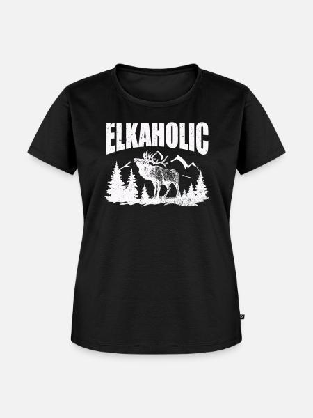 Elchjagd Elkaholische Jäger - Frauen Premium Bio T-Shirt - Schwarz