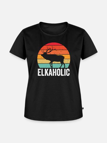 Elchjagd Elkaholische Jäger - Frauen Premium Bio T-Shirt - Schwarz
