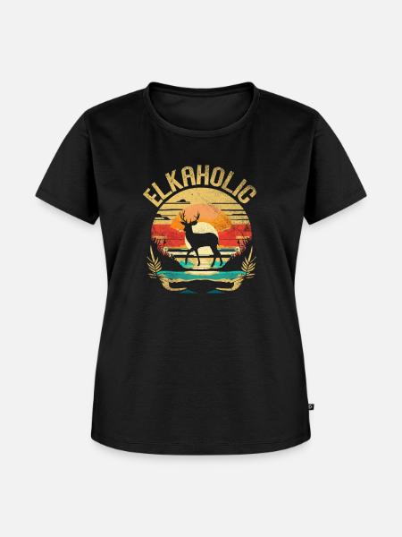 Elchjagd Elkaholische Jäger - Frauen Premium Bio T-Shirt - Schwarz