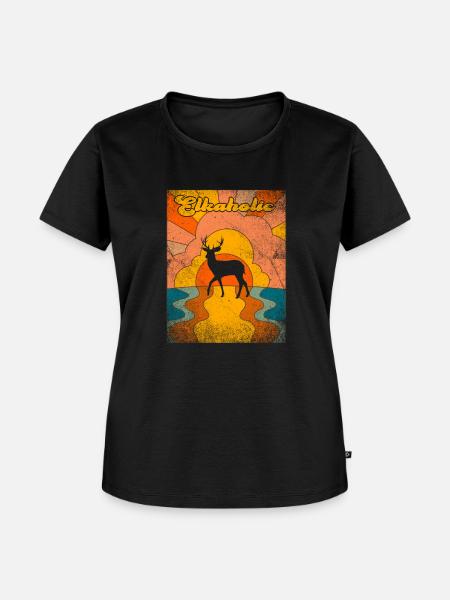 Elchjagd Elkaholische Jäger - Frauen Premium Bio T-Shirt - Schwarz