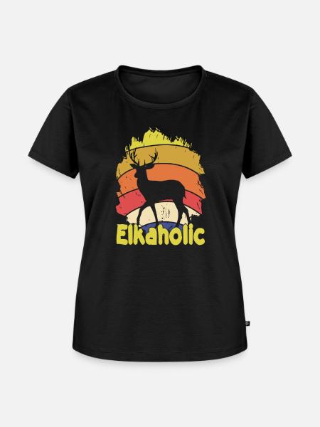 Elchjagd Elkaholische Jäger - Frauen Premium Bio T-Shirt - Schwarz