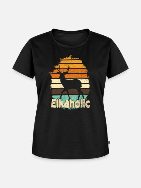 Elchjagd Elkaholische Jäger - Frauen Premium Bio T-Shirt - Schwarz
