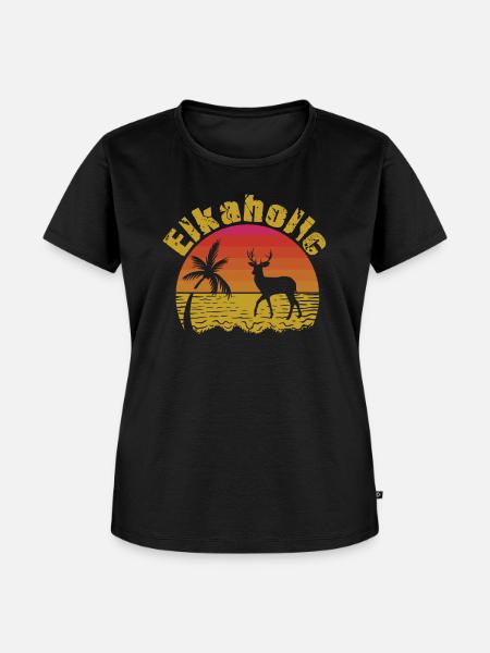 Elchjagd Elkaholische Jäger - Frauen Premium Bio T-Shirt - Schwarz