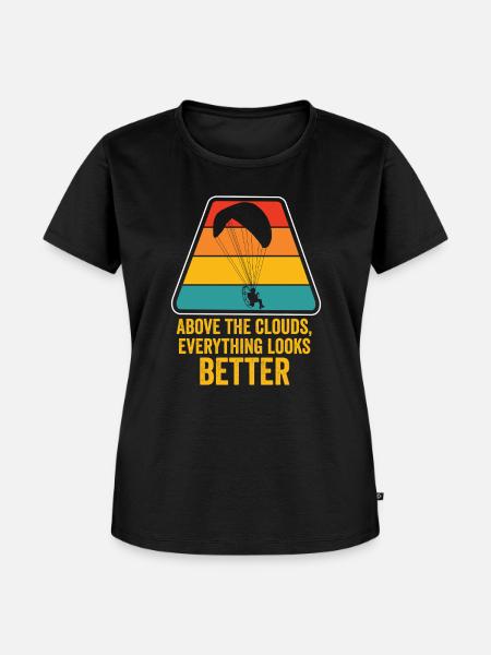 Über den Wolken Paramotor-Enthusiast - Frauen Premium Bio T-Shirt - Schwarz
