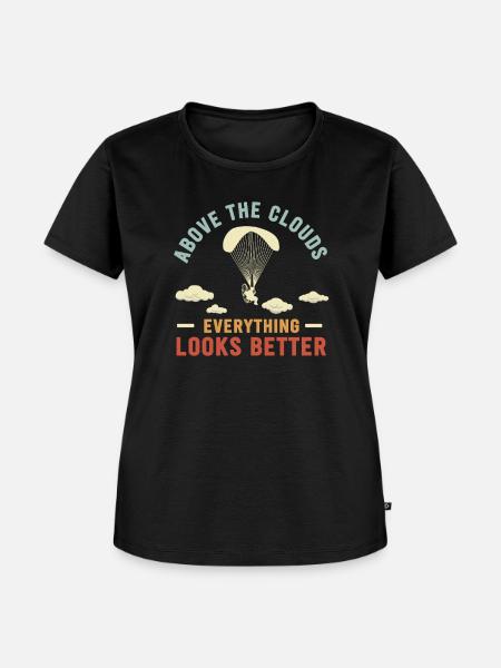 Über den Wolken Paramotor-Enthusiast - Frauen Premium Bio T-Shirt - Schwarz