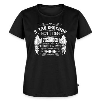 Steinbock - Frauen Premium Bio T-Shirt - Schwarz - Vorne - Selfina (174cm)