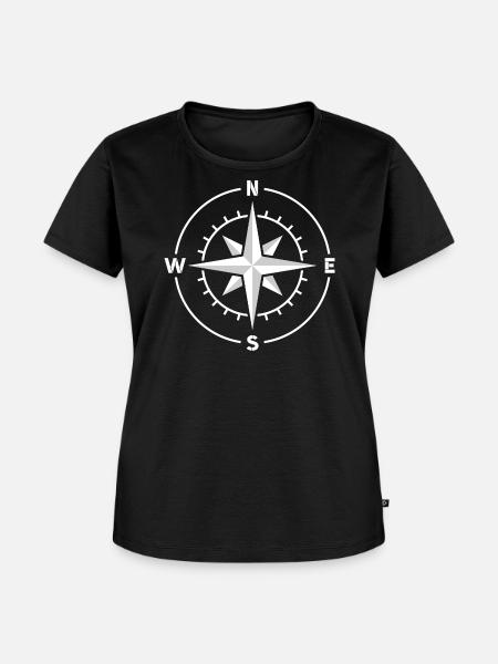Kompass, Windrose, nautischer Stern - Frauen Premium Bio T-Shirt - Schwarz