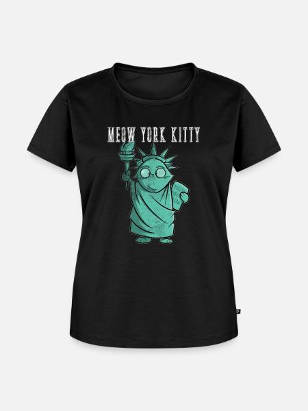 MEOW YORK KITTY - Frauen Premium Bio T-Shirt - Schwarz