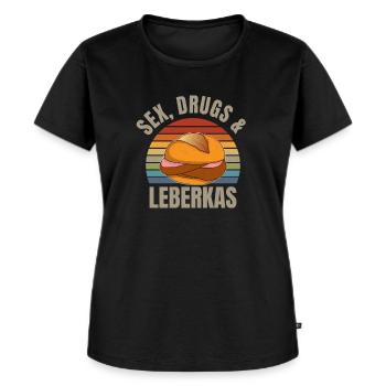 Sex, drugs & Leberkas Leberkäse Bayern - Frauen Premium Bio T-Shirt - Schwarz - Vorne - Selfina (174cm)