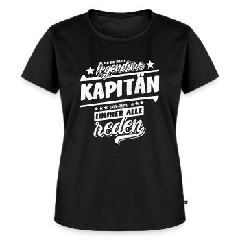 Ich bin dieser legendäre Kapitän - Spruch - Frauen Premium Bio T-Shirt - Schwarz - Vorne - Selfina (174cm)
