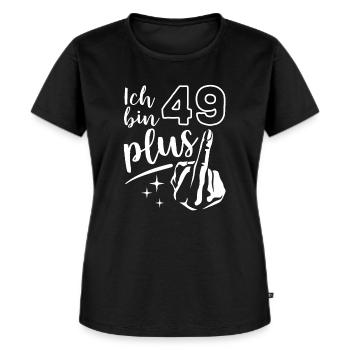 Ich bin 49 plus 1, Mittelfinger 50. Geburtstag - Frauen Premium Bio T-Shirt - Schwarz - Vorne - Selfina (174cm)