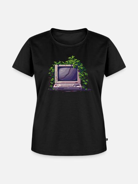 Old Pixel Computer - Frauen Premium Bio T-Shirt - Schwarz
