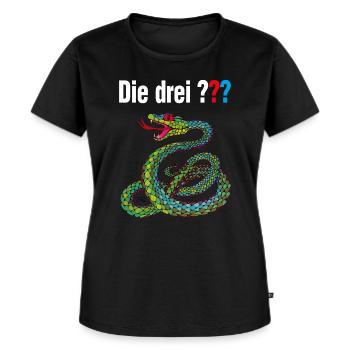 Die Drei ??? und die singende Schlange - Frauen Premium Bio T-Shirt - Schwarz - Vorne - Selfina (174cm)
