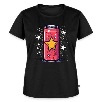 Une canette de boisson, la boisson énergisante Cartoon Pop - T-shirt Premium bio Femme - noir - Devant - Selfina (174cm)