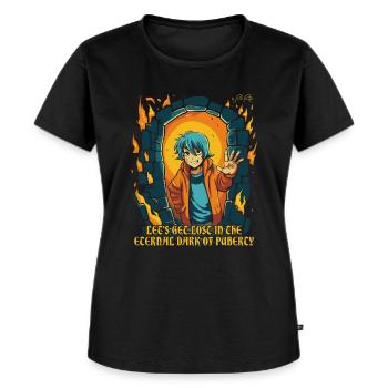 Dungeon Boy and the eternal darkness of puberty - Women's Premium Organic T-shirt - black - Front - Selfina (174cm)