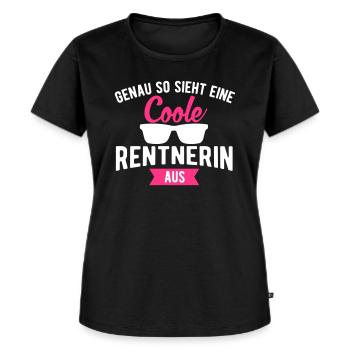Geschenk für Rente eine coole Rentnerin sieht - Frauen Premium Bio T-Shirt - Schwarz - Vorne - Selfina (174cm)