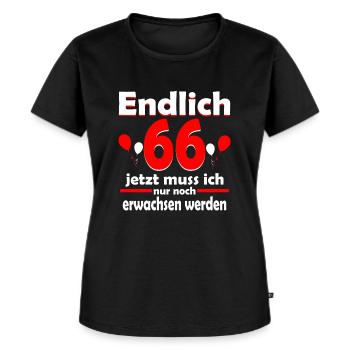 Endlich 66 Jahre 66 Geburtstag Geschenk - Frauen Premium Bio T-Shirt - Schwarz - Vorne - Selfina (174cm)