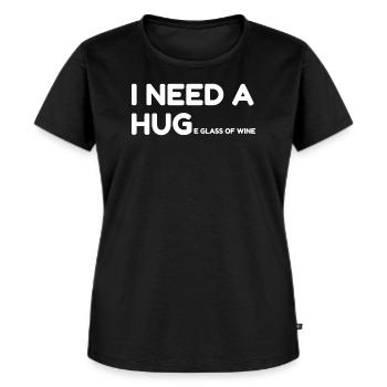 I need a huge glass of wine - Frauen Premium Bio T-Shirt - Schwarz - Vorne - Selfina (174cm)