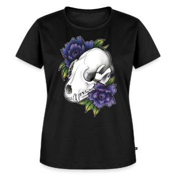 Crâne de raton laveur fantastique - T-shirt Premium bio Femme - noir - Devant - Selfina (174cm)