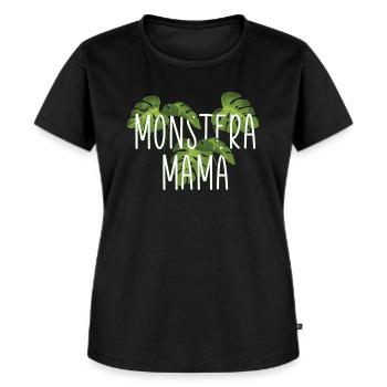 Monstera Mama - Pflanze - Frauen Premium Bio T-Shirt - Schwarz - Vorne - Selfina (174cm)