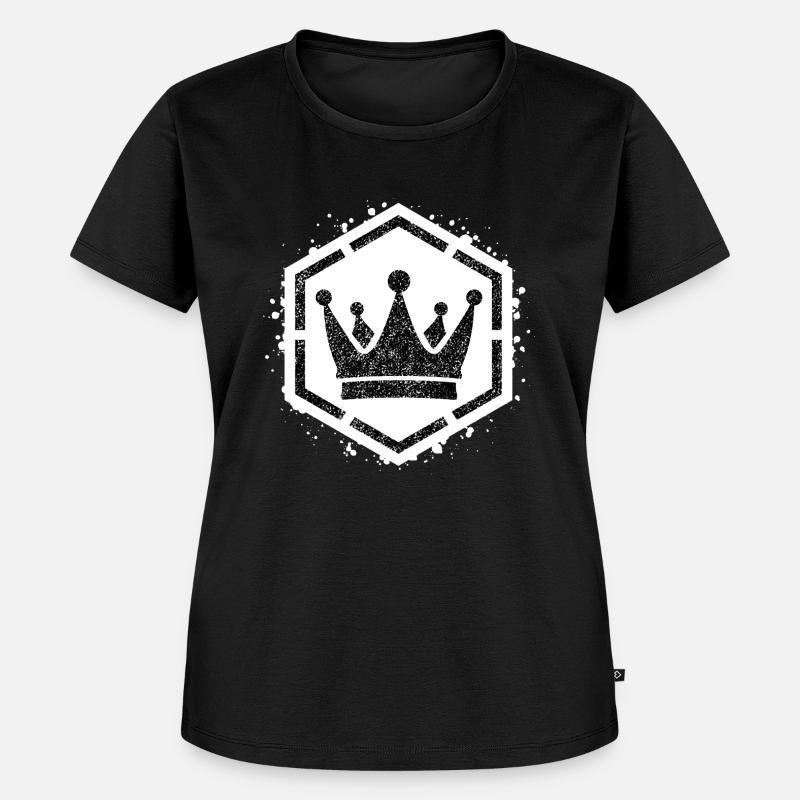 Sponge stencil Crown inside octagon - Women's Premium Organic T-shirt - black